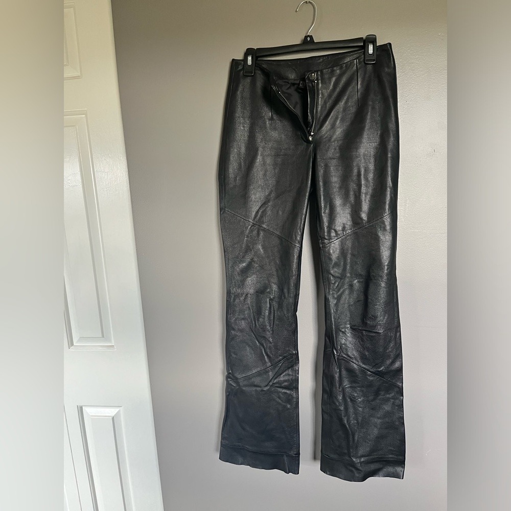 Women's Black Leather Pants